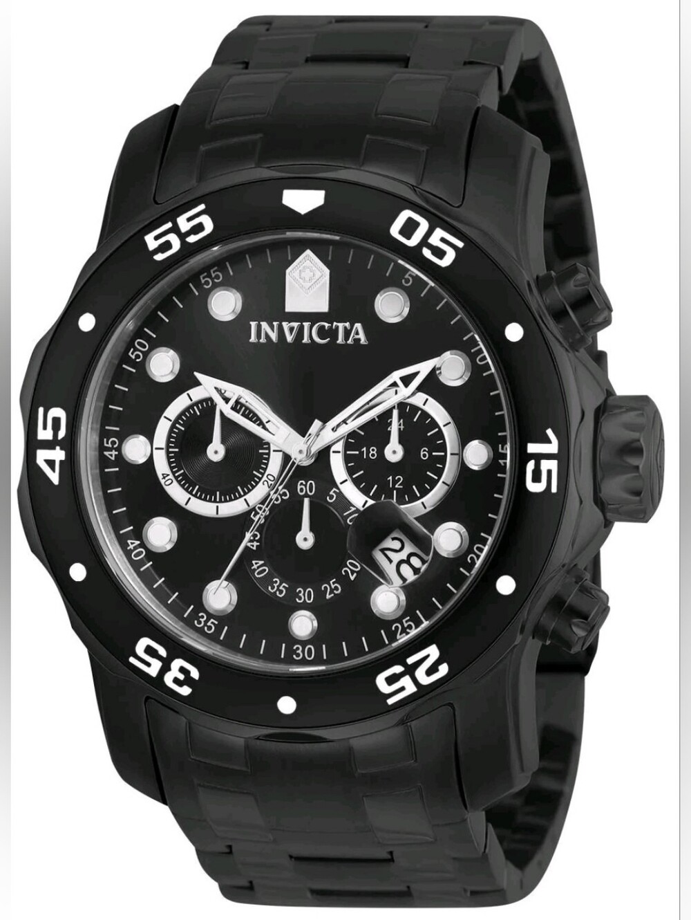 Invicta ⌚️ Pro Diver SCUBA Men's Watch - 48mm. Black 0076 Chronograph Chunky